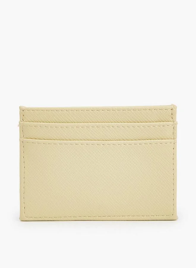 Flora Bella By Shoexpress Yellow Textured Card Holder With Monogram Detail for Women | Best Price UAE
